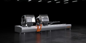 Tekna: TKE 554 | Twin-head cutting-off machine with 3 controlled